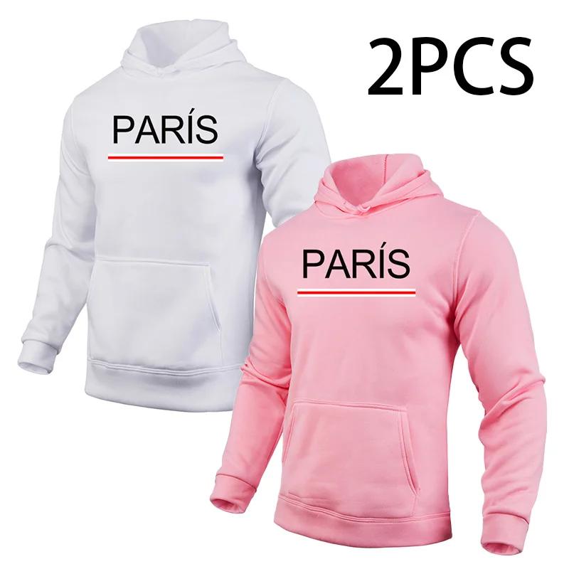 2 in 1 Hoodie für Herren Paris Print Herbst Winter Täglich Lässig Sport Jogging Sweatshirt Zuhause Outdoor Komfort Warm Mode Pullover
