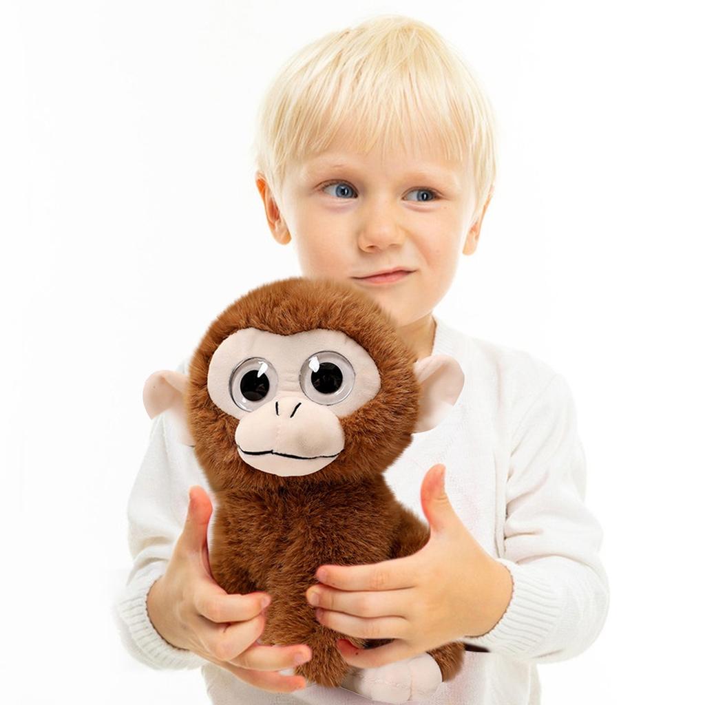 Kuscheltier Affenaugen - Plüschtier mit großen Glitzeraugen - Schmusetier für Kuscheltierliebhaber