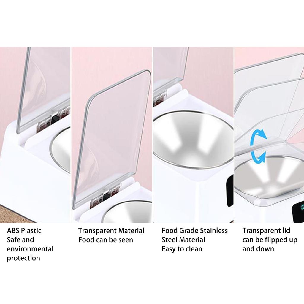 Pet Smart Feeder Induction Lid Opening Rechargeable Dog Cat Feeding Bowl for Small Medium Pet 350ml