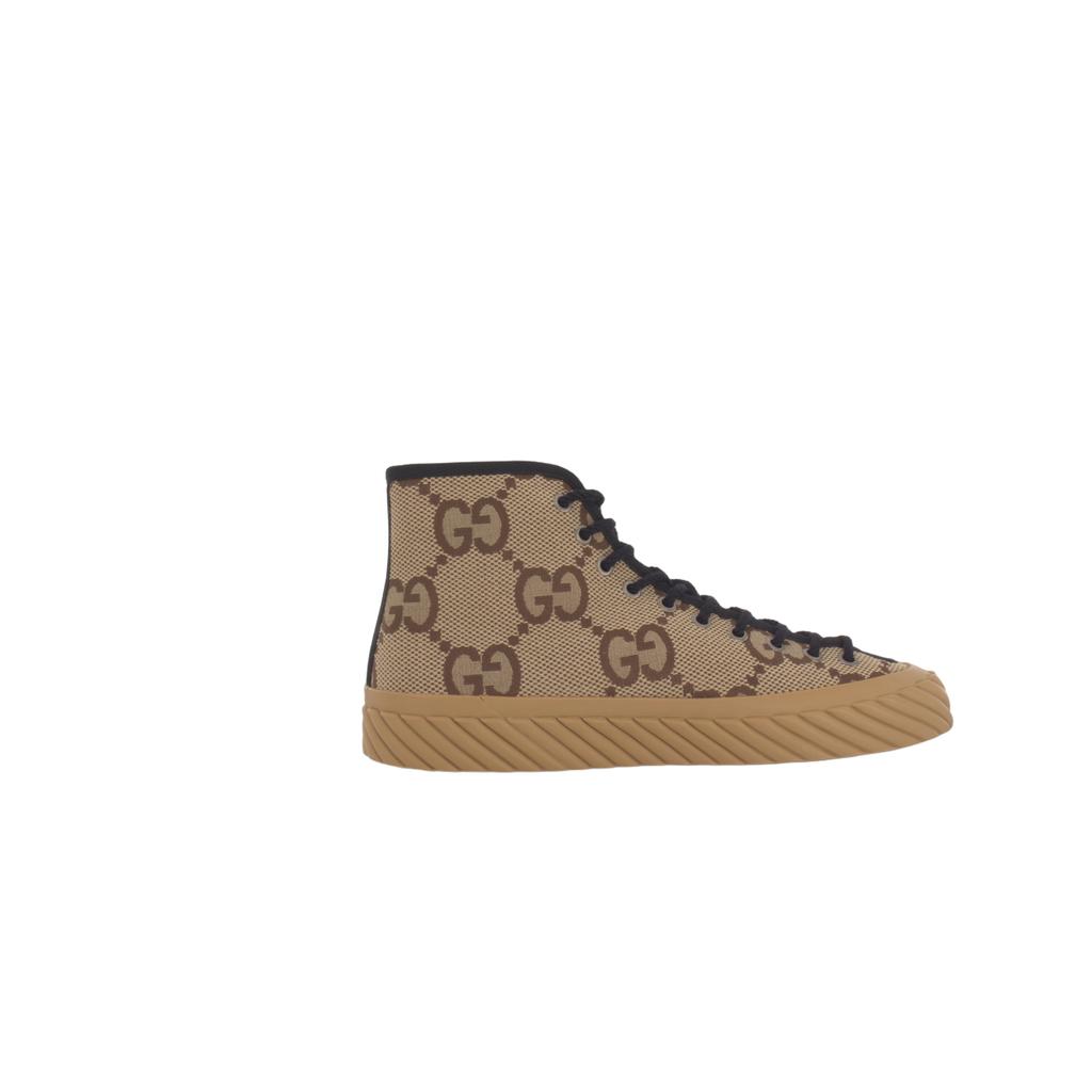 Gucci Maxi GG High 'Caramello' (Unisex) Scarpe in tela Cammello / Ebano 703034 UKOH0 2590
