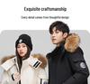 2025 Unisex Winter Down Jacket with Fur Collar – Plush, Hooded, White Duck Down Coat for Men & Women