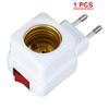 1 Pcs 5/10/20 PCS E27 LED Light Lamp Bulbs Socket Base Holder EU Plug Adapter ON/OFF Switch White
