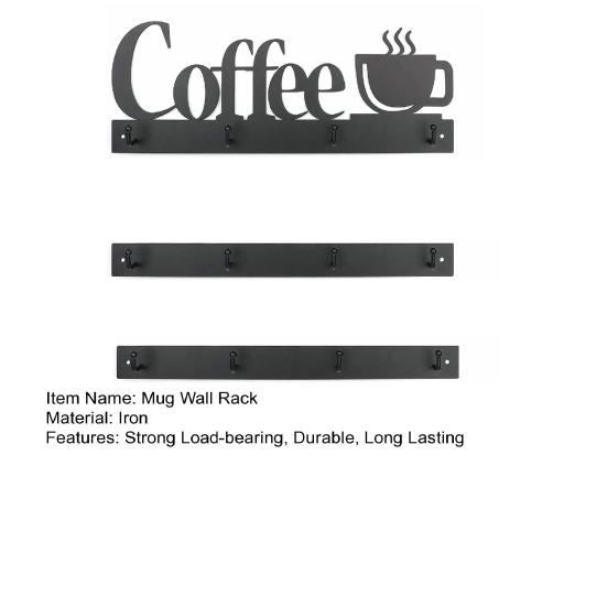 3ks nástěnný držák na hrnek na stěnu držák na šálek kávy s pevnými háčky Snadná instalace Nerezový věšák na čajové šálky Dekor displeje