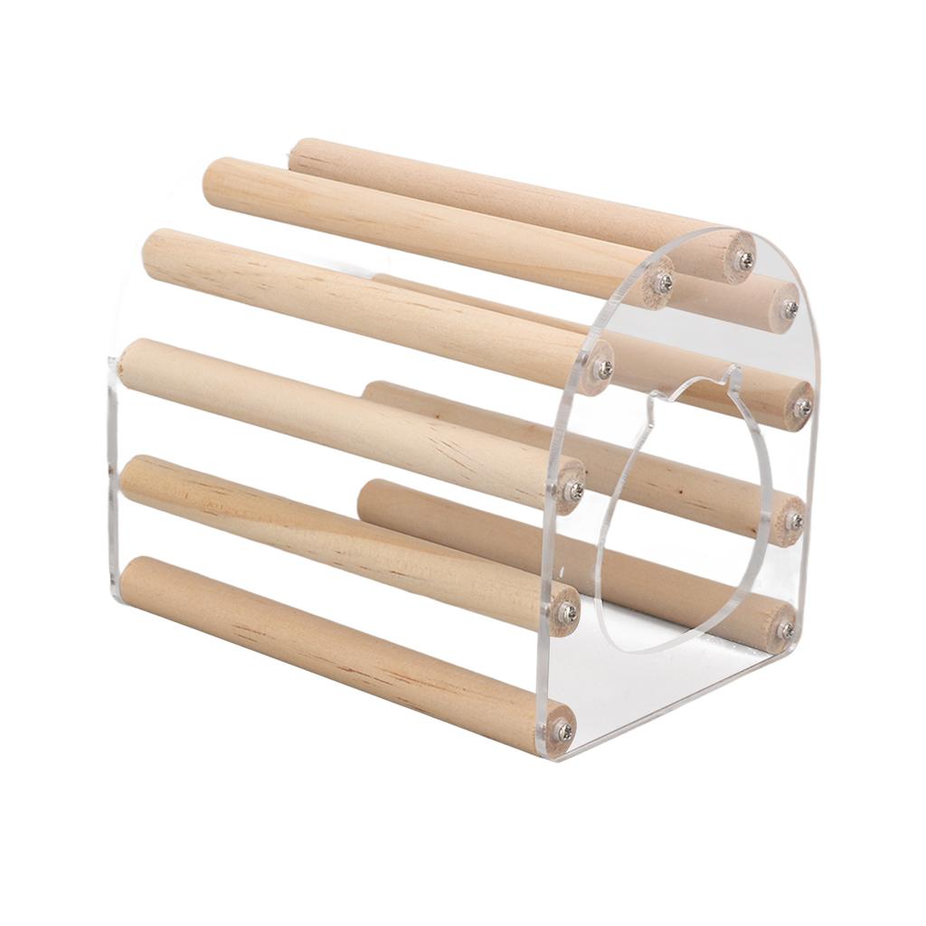 Hamster Wooden House Transparent Acrylic Hamster Hideout Sleeping Hut for Golden BearS