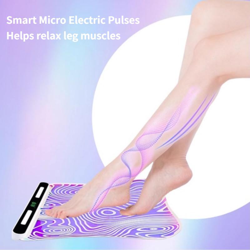 EMS Intelligent Foot Massage Machine Double Pulse Slim Leg Dazzling Therapy Pads Micro-current Stimulation Device