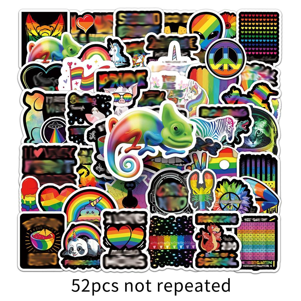 52-Piece Colorful Graffiti Stickers for Guitar, Fridge, Water Cup, and Headphones