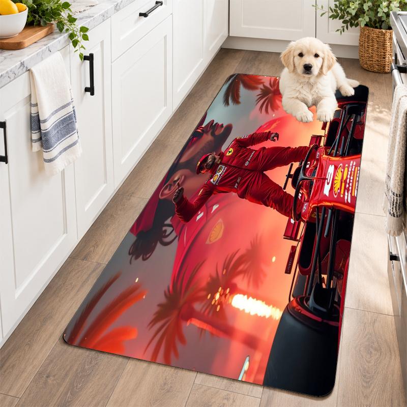 Flannel Kitchen Mat Lewis Hamilton Soft Area Rug Non Slip Floor Carpet Home Decoration