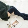 1 Pair Women Socks Vertical Stripe Solid Color Thigh High Long Tube Spring Autumn Good Stretch Beauty Leg Stockings Streetwear