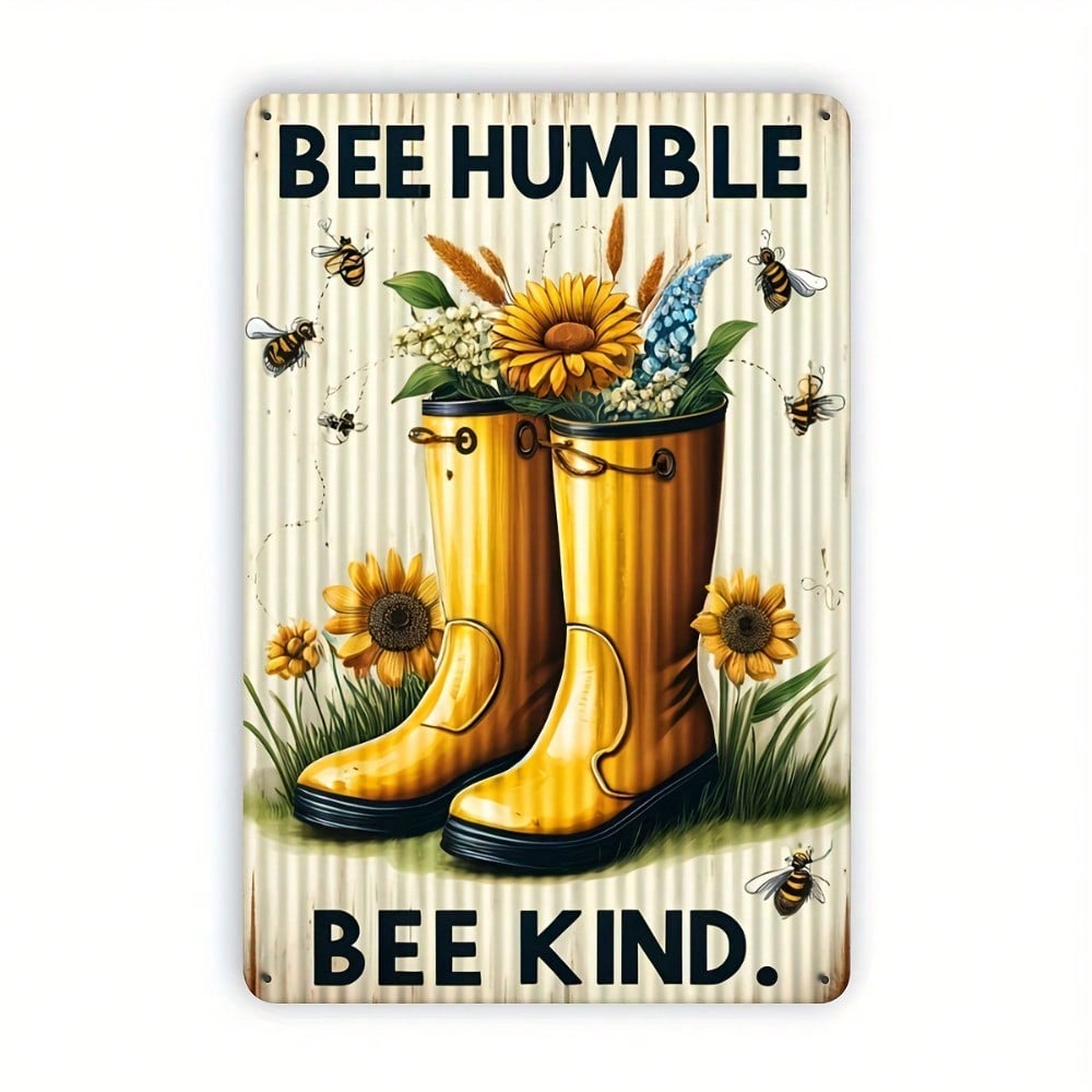 Be Humble Be Kind Vintage Waterproof Metal Wall Sign Bar Decor