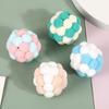 Plush Cat Toy Ball with Built-in Bell Soft Macaron Balls Bite-Resistant Cat Chew Toys for Indoor Cats and Kittens