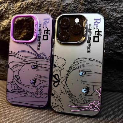 Anime Cute Rem Emilia Phone Case for Samsung Galaxy S23 S24 S25 S22 Ultra S21 Plus FE A56 A36 A26 5G A16 A06 4G Note 20 Cover
