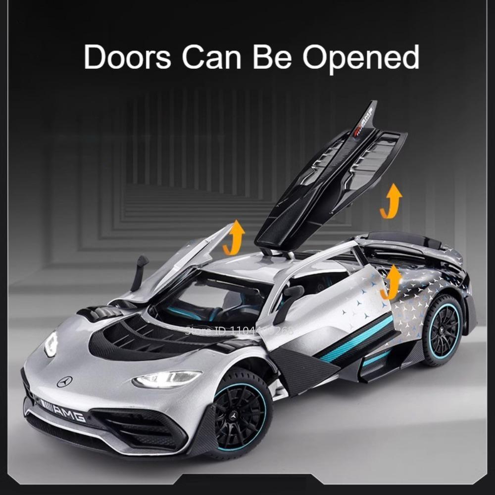 1:24 Scale ONE 300SL Sports Car Toy Model Pull Back Sound Light Shock Absorption Simulation Supercar Models Kids Presents