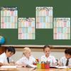 4Pcs Boho English Educational Posters 60 Groups Grammar Other Way to Say Synonym Bulletin Board Parts of Speech Poster Writing Process Posters for