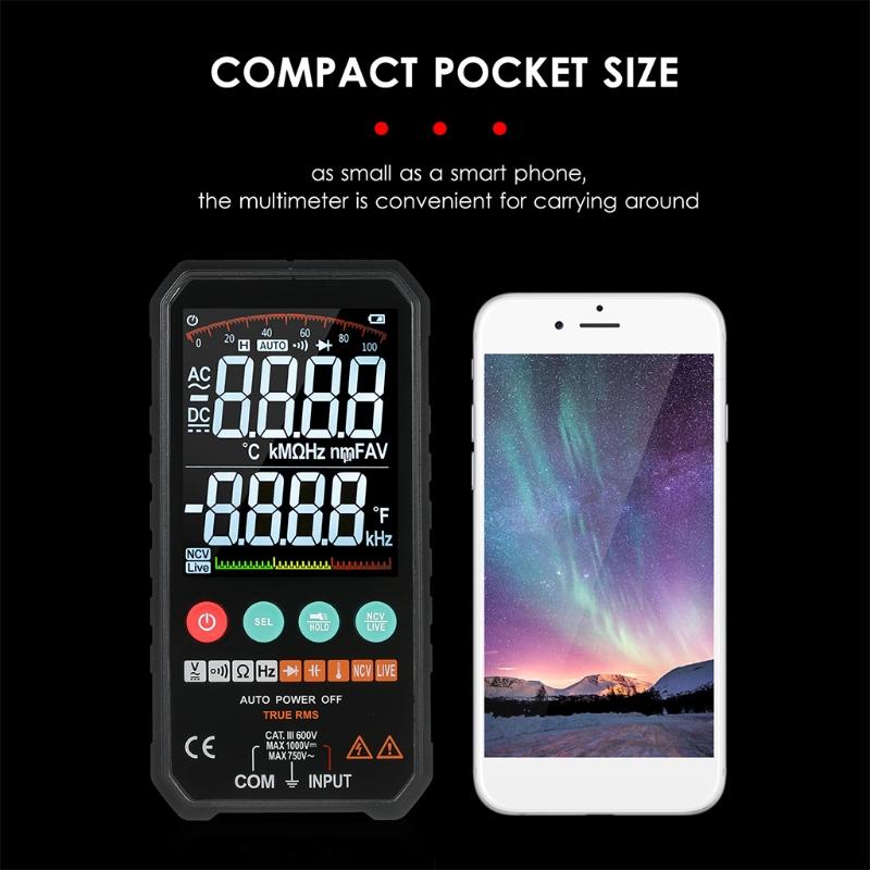 Digital Multimeter Large Screen Universal Tester for Testing Voltage Current Resistance Diodes Capacitance Temperature