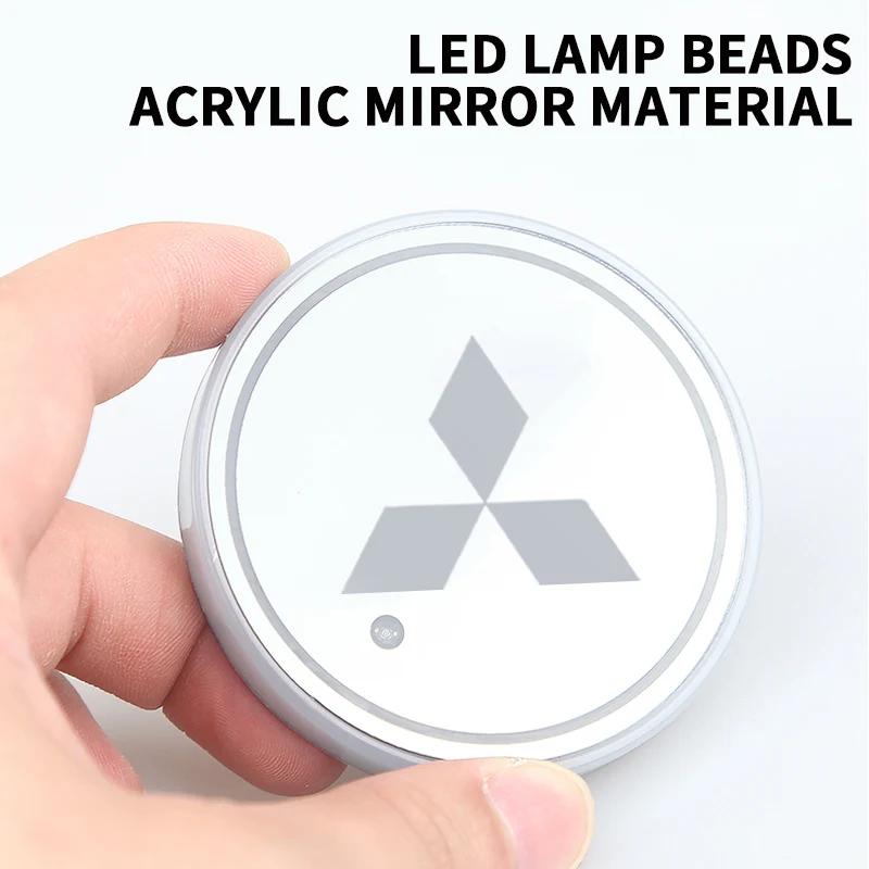 7 Colori Luce LED Portabicchieri per Auto Tappetini Luce d'Atmosfera per Mitsubishi Asx Lancer Pajero 4 Outlander Xl l200 EX10 X Colt Pajero