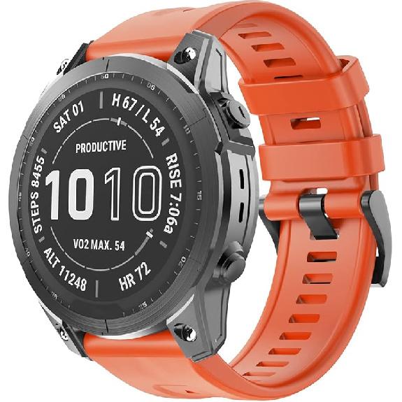 OVERSTEP Compatible with Fenix 7X Band, 26mm Width Soft Silicone Watch Strap for Garmin Fenix 5X/Fenix 5X Plus/Fenix 6X/Fenix 6X Pro Smartwatch
