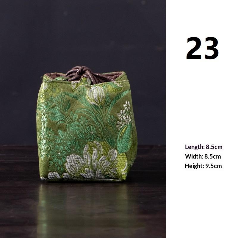 Tea Set Storage Bag Chinese Style Thickened Multi-Functional Teapot Cloth Pouch Protective Portable for Holiday Trips