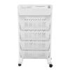 Plastic Mobile Bookcase Removable Storage Cart Durable Rolling Bookshelf  Space Saving