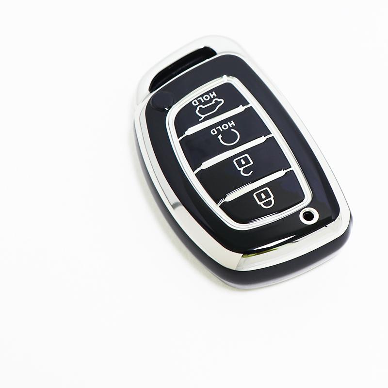 4 Button For Hyundai Sonata Ix25 I20 Creta Santa Fe Gls Reina Ix35 Grand I10 Elantra Tucson Tpu Car Key Cover Case Keychain