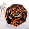 1pc Tiger Flames Automatic Open/close, Heavy-Duty Iron Frame & 8-Rib Structure, Compact Folding Umbrella for Women/Men, All-Season Travel, Halloween a