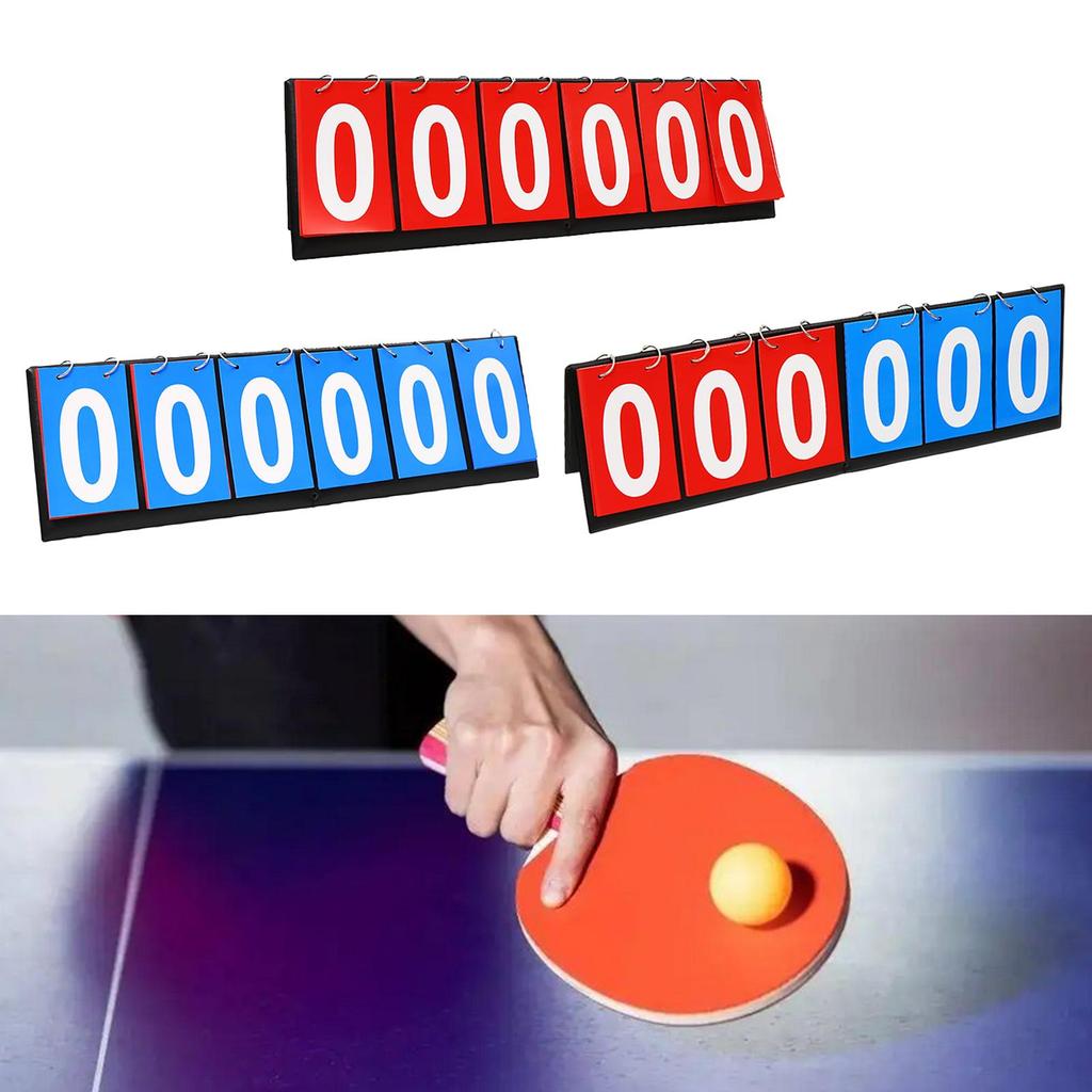 6 Digit Table Scoreboard Sports Scorekeeper Board for Basketball Soccer Indoor Games Badminton