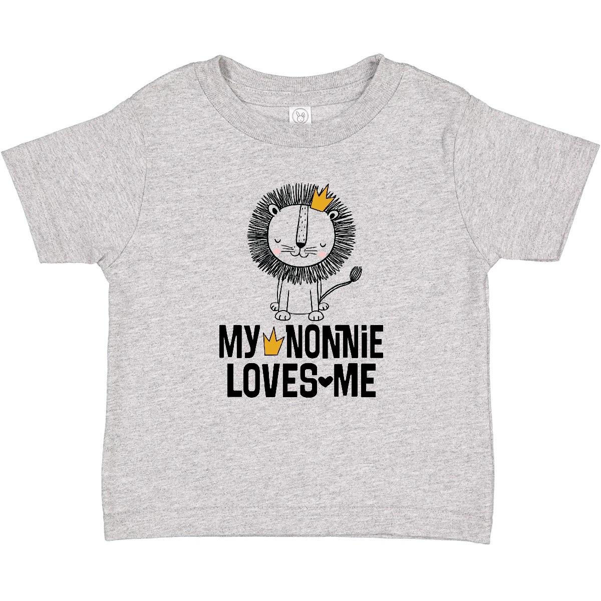 

Inktastic My Nonnie Loves Me Grandson Lion Baby T-Shirt Boys Zoo Animal Jungle 100