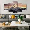 5 Pieces Printed Modular Picture Canvas Painting Landscape Mountain Sunset Volcano Wall Art Living Room Home Decor Nuture Mural
