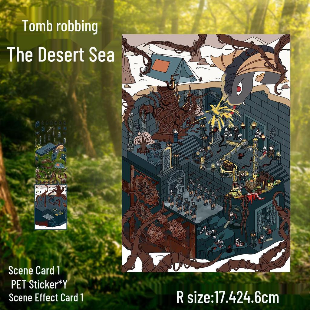 3D Large-Scale Scenery Sticker: DIY Visual Stacking Miniature Scene, No Cutting Needed