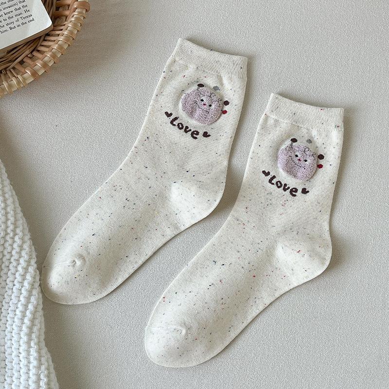 

Женские весенне-осенние мультяшные милые щенки идея пряжа флокирование гольфы-трубы 1 pair