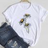 2026 Women Lady Clothing Floral Women Print European and American Short-sleeved T-shirt Women Clothing  Tops  Oversized TShirt