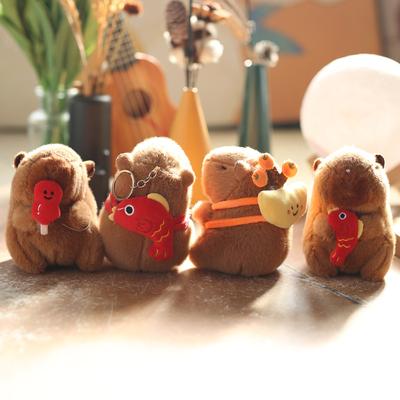 Sevimli Sevimli Kapibala Kolye Peluş Oyuncak Bebek Kapibar Çanta Asılı Dekorasyon Anahtarlık Bebek Bebek