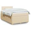 Exclusive House - Slatted Bed Base with Cream Mattress 120x200 Cm Fabric