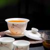 Elegant Hand-Painted Lotus Porcelain Gaiwan Tea Set