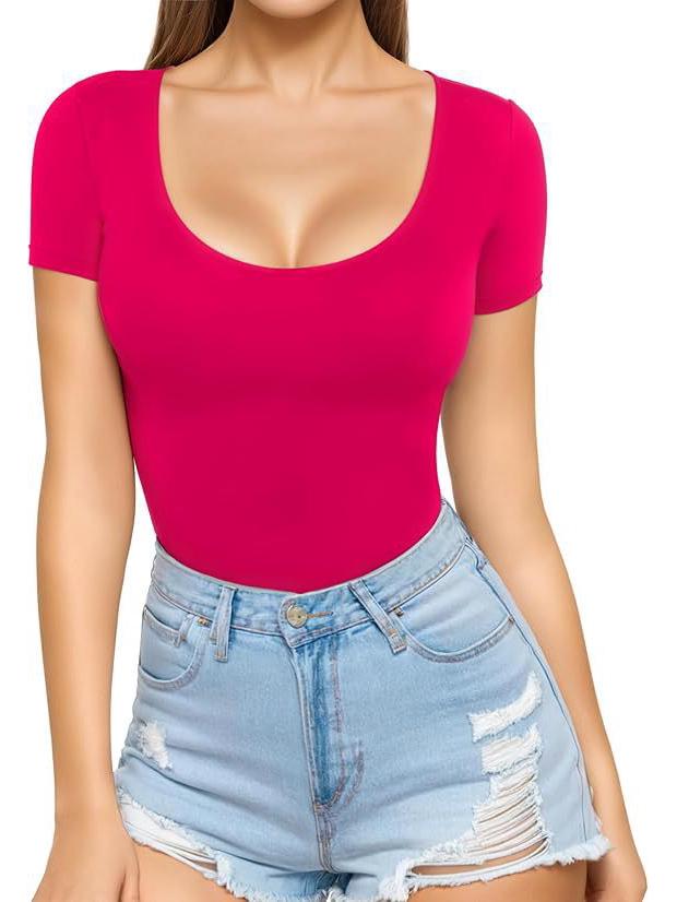 2025 Sexy Women s Slim Fit Short Sleeve Crop Top Small