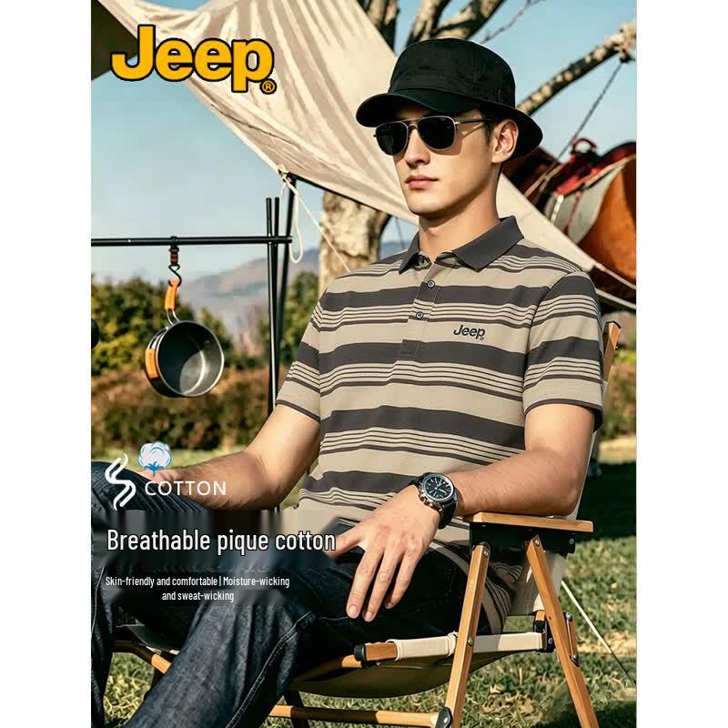 JEEP Men s Short Sleeve Cooling Polo Shirt L