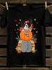 & Cute Papillon Dog & Pumpkin Thanksgiving T-Shirt Mens Tshirt Womens Tshirts with Letters Print Short Sleeves T-Shirt Casual Street Tee Shirt Top