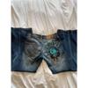 FlowStreet Y2k 2000s Statue of Liberty Diamonds Denim Pants Casual High Waist Straight Wide Leg Jeans Harajuku Vintage Pants