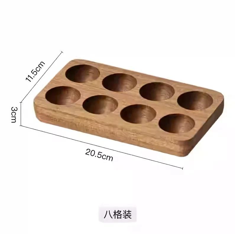 Wooden Egg Storage Box Simple Solid Wood Egg Tray Egg Storage Rack Dessert Snack Display Plate Wooden Tableware Kitchen Tools