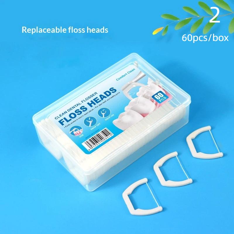 Replaceable Dental Floss Sticks Oral Cleaning Reusable Floss Sticks Dentist Teeth Sticks Oral Care Hygiene Toothpick Tools 2