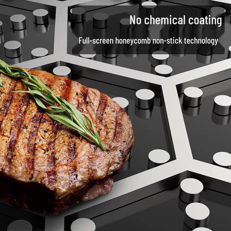 316L Stainless Steel Non-Stick Double-Sided Frying Pan for Eggs and Steak, Coating-Free, Flat-Bottom.