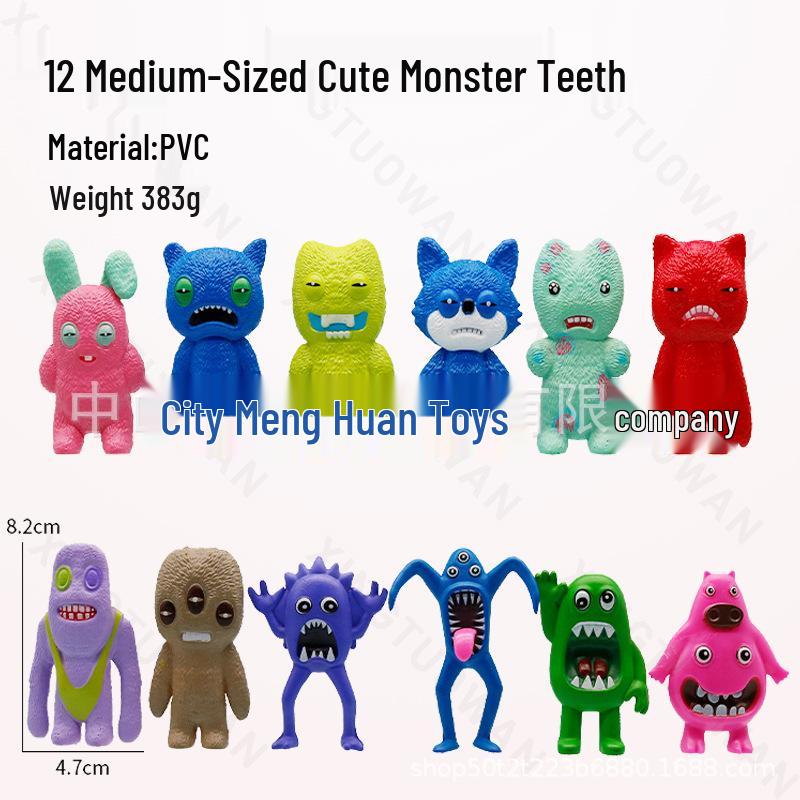 12 Styles Cute Ugly Monster Figurines – Creative Cartoon Dolls for Claw Machines