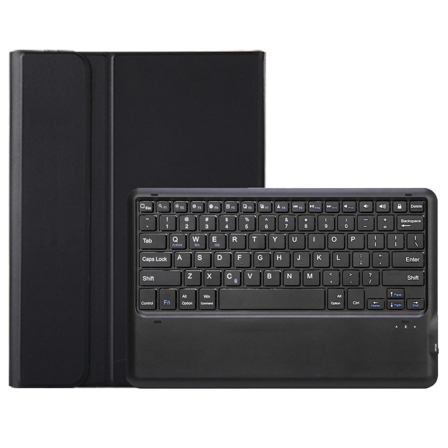 

AM24 For Lenovo Tab P12 Ultra-Thin Leather Tablet Stand Cover+Bluetooth-compatible Keyboard Black