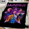 1Pc HUNTR/X Star Print Flannel Blanket, Comfortable for All Seasons, Home Decor, Warmth and Comfort, Perfect for Christmas Gifts821099