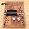 Family Board Game Wooden Hockey Dice Game, Night Party Tabletop with Adults & Pegs, Competitive for Kids, Teen, Portable