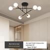 Nordic Magic Ball Multi-Branch Iron Chandelier for Bedroom Ceiling
