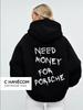 Brauche Geld für Porsche Print Hoodies Herren Damen Freizeit-Sweatshirt Oversized Y2k Harajuku Fleece Warm Trainingsanzug Damen Herren Kleidung