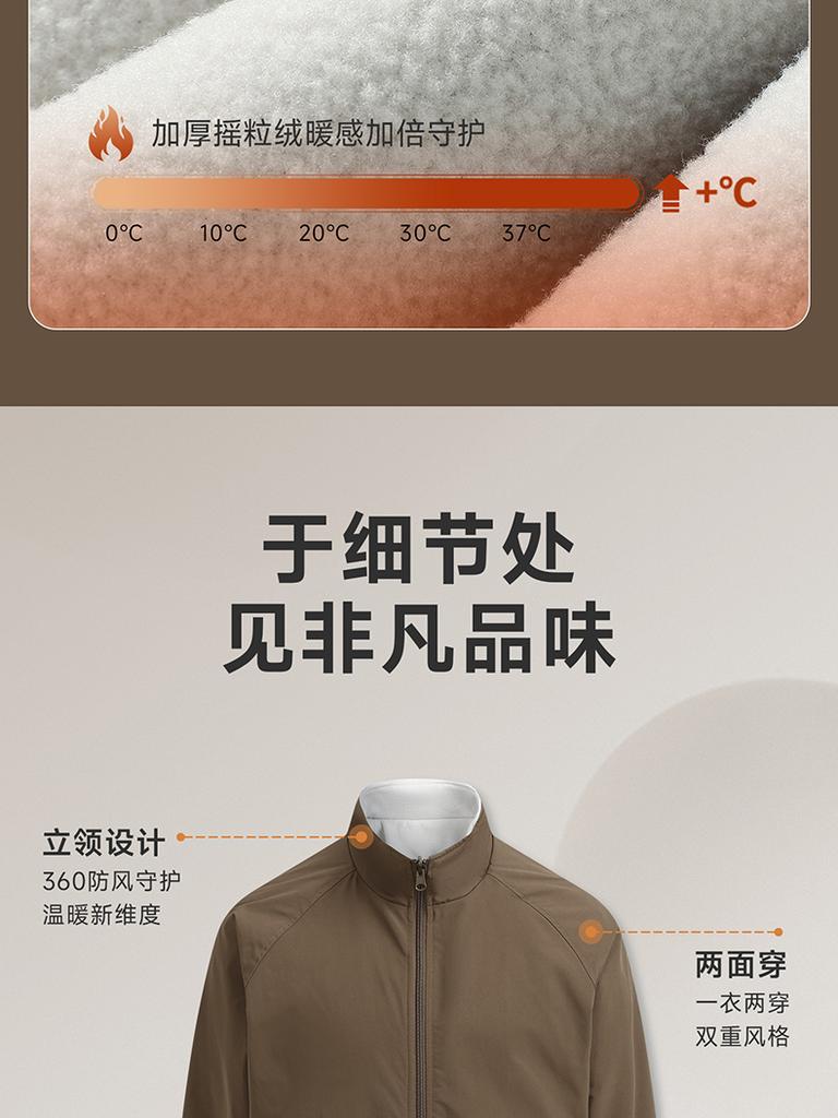 Langdeng Men's Double-Sided Fleece Jacket