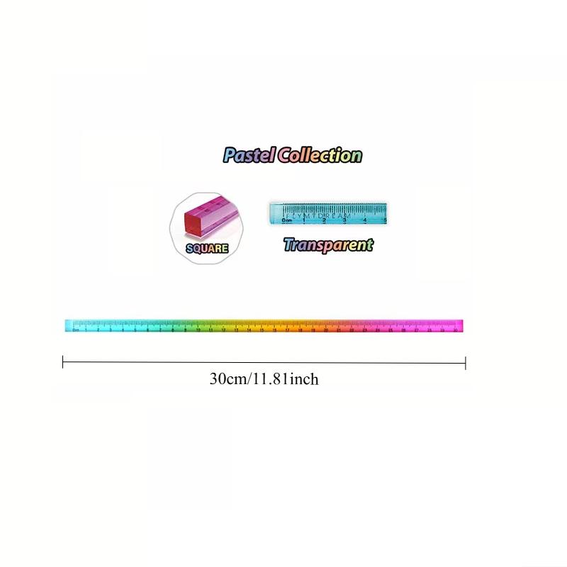 Color Ruler and Cube - Two in One Geometric Drawing Tool, Mathematics Learning Stationery Set, Drawing and Measuring Supplies