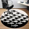 1pc Fish Birds Office Round Area Rug, Indoor Mat Suitable For Office, Under Office Chairs Bedroom Living Room Home Decor, Room Deco