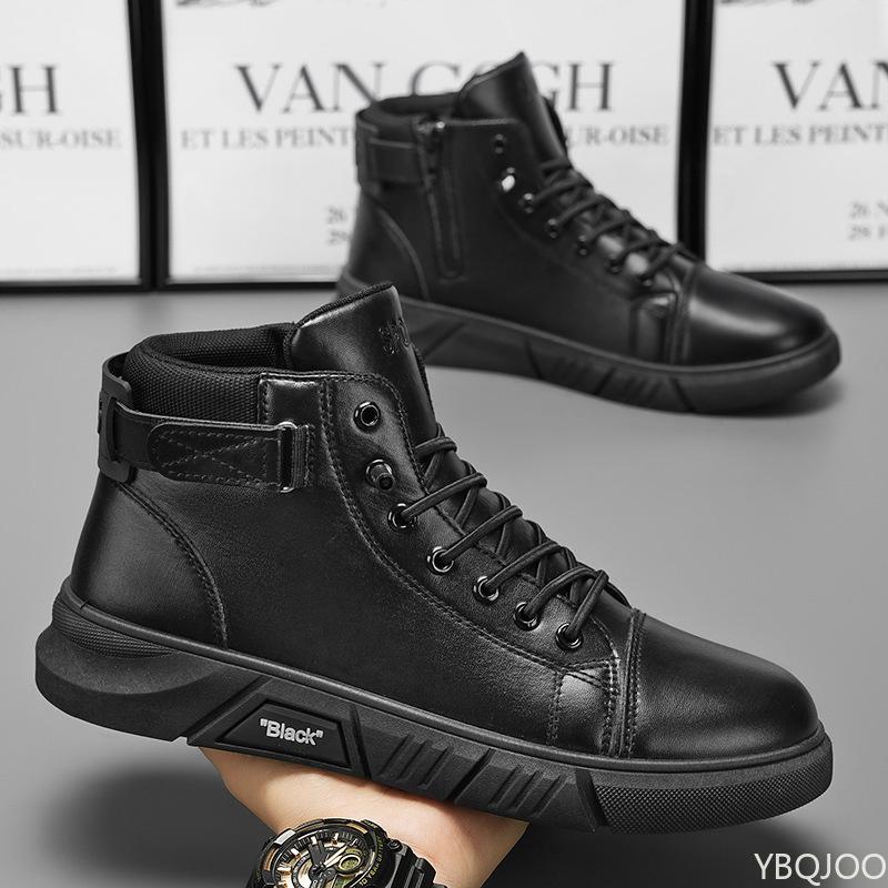 New spring autumn simple comfortable high top men's shoes casual trendy versatile retro warm cotton shoes